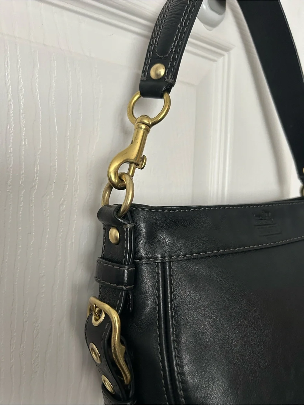 Coach Mini Zoe Black Leather Hobo/Shoulder Bag - Picture 2 of 5